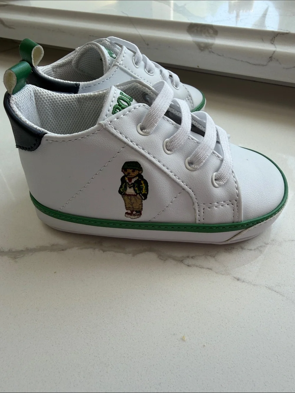 Baby Polo by Ralph Lauren White & Green Toddler Sneakers